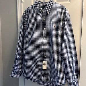 Ralph Lauren blue check shirt, size Large, 100% cotton, tags on, never worn